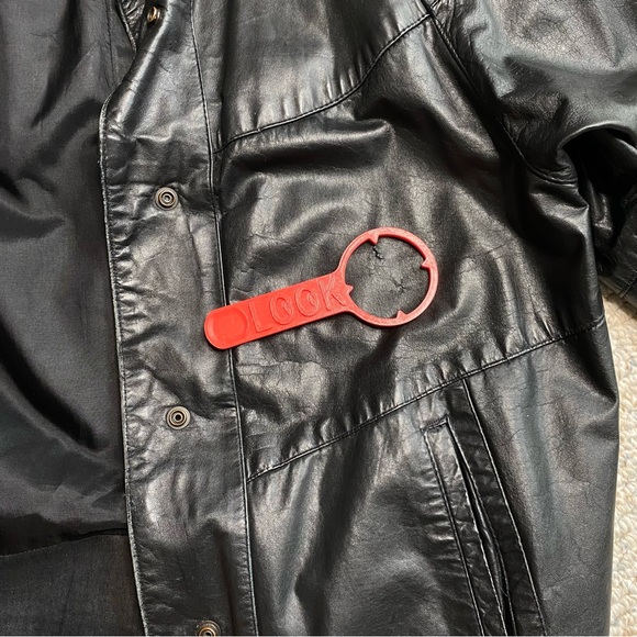 80's Giovinezza Moda Rocco Black Leather Jacket Large - Picture 9 of 14